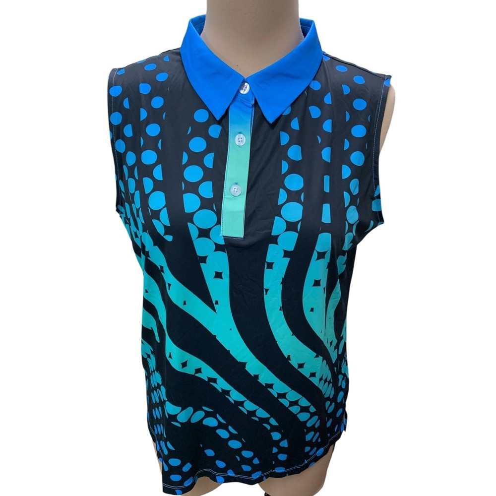 Acegolfs Women's Golf Athletic Polo Shirt Multicolor Size X-Large New With Tags